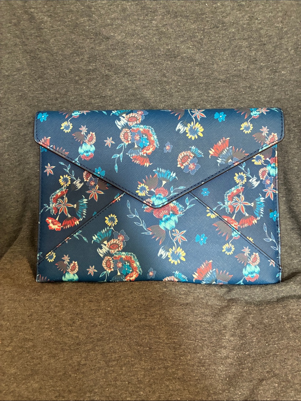 Rebecca Minkoff Navy Floral Envelope Clutch